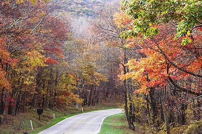 Skyline drive in autumn, shenandoah national park.